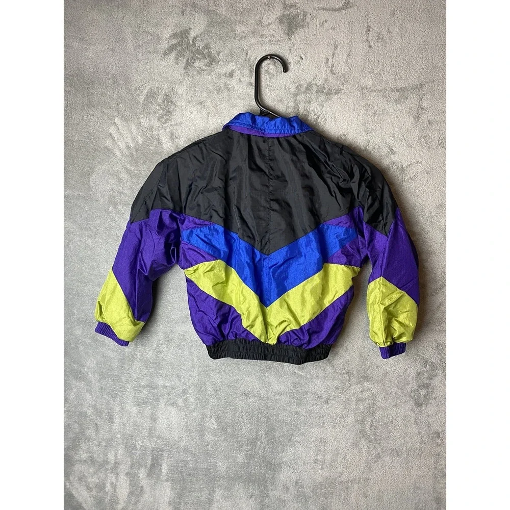 Voltage Kids S Jacket Colorblock Black Purple Blue Retro Style
